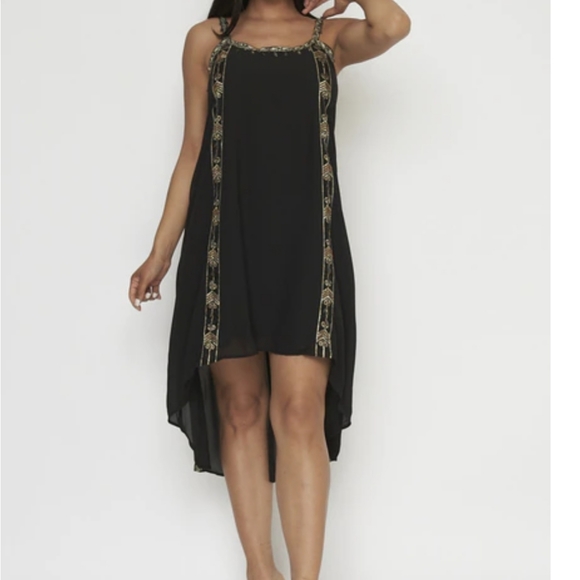 BLACK HIGH LOW DRESS - Picture 1 of 3